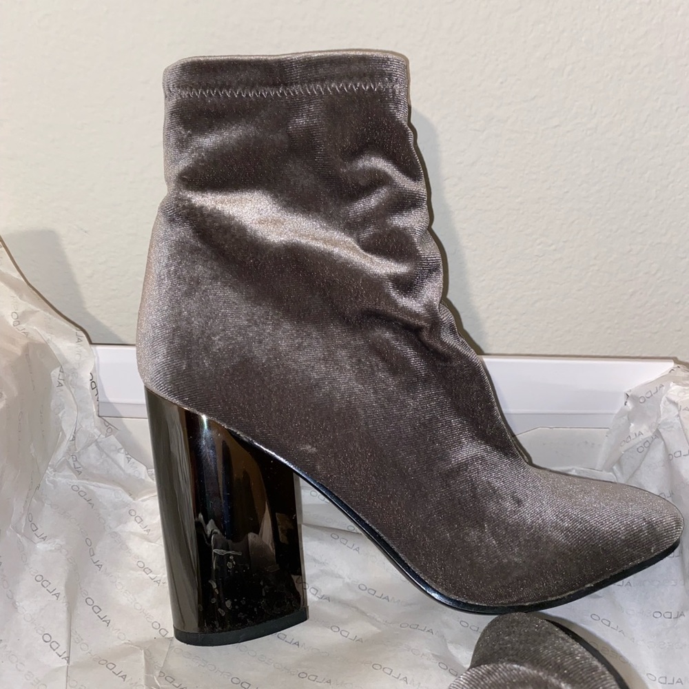 ALDO | Cassydie Velvet Mirrored Heel Ankle Bootie